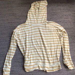 White and Yellow Striped Sweatshirt